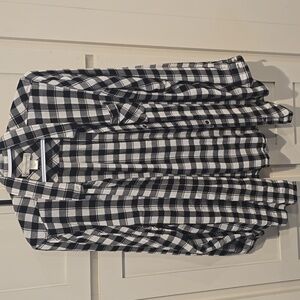 Christopher & Banks Black and White Plaid Shirt